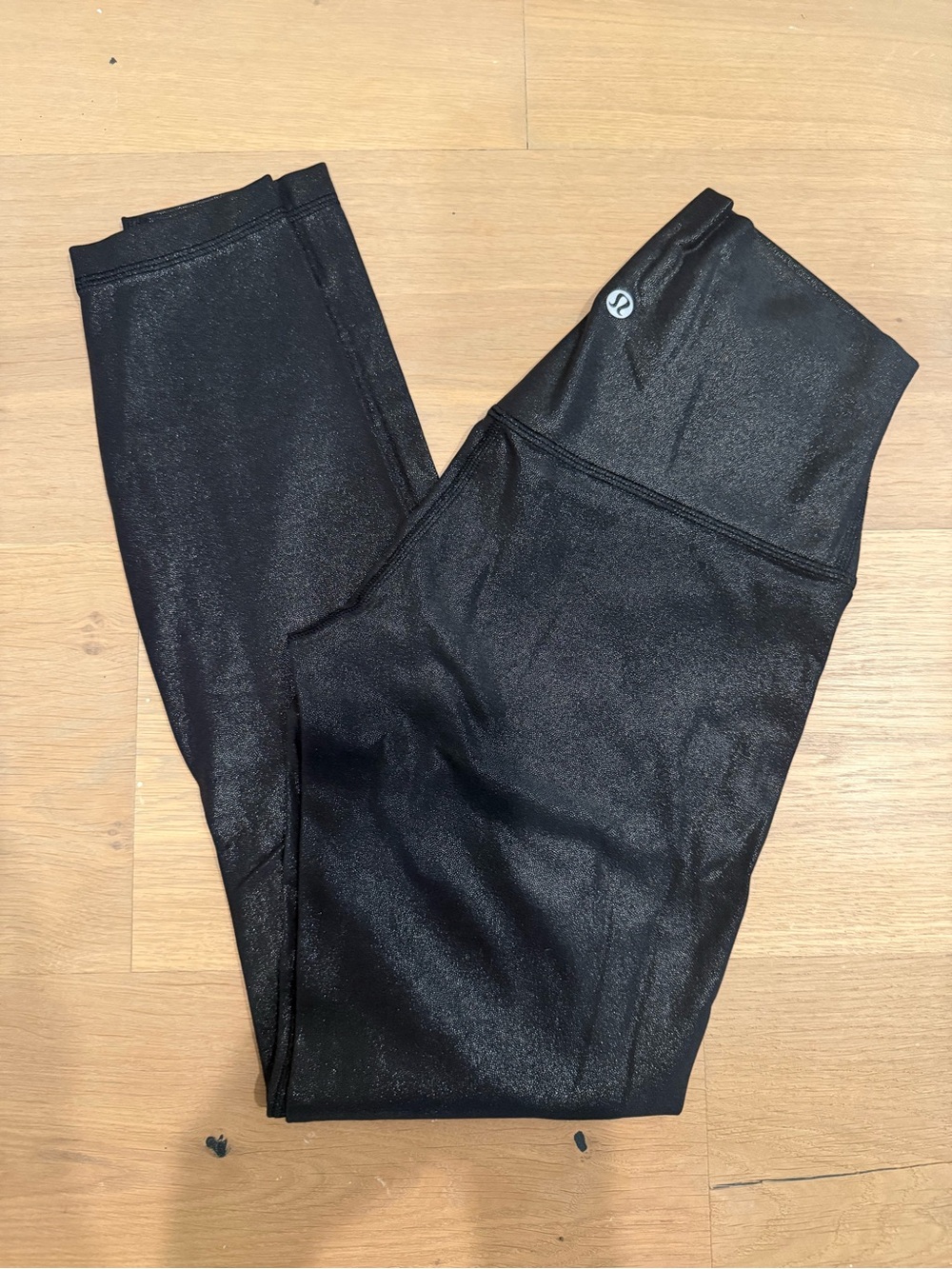Lululemon Align High-Rise Pant 25” Shine Radiant Foil Print Black - size 4